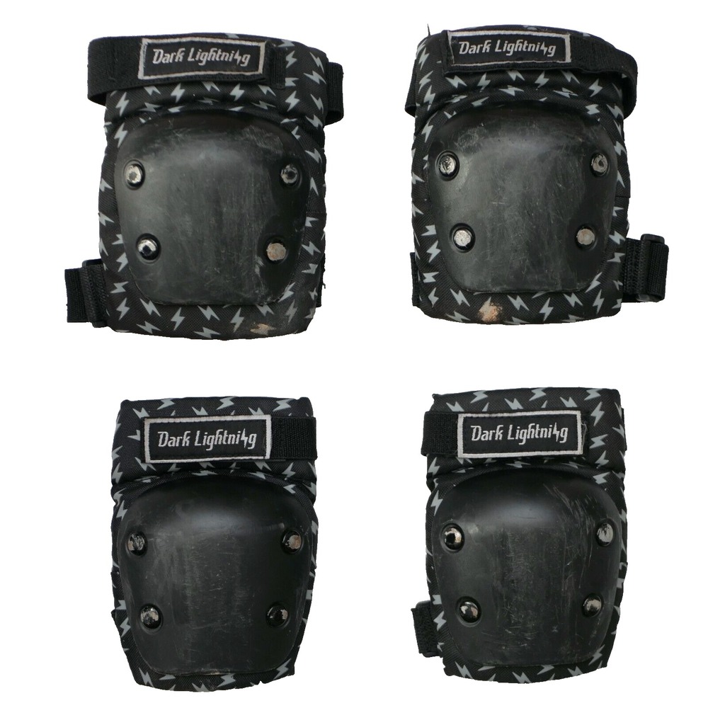 Street Pro Dark Lighting Knee  Elbow, wrist Pads for Kids/Youth Med roller sport